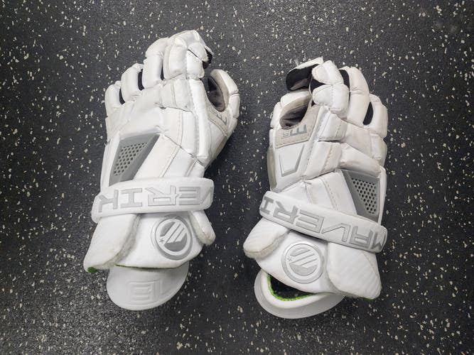 Used Maverik M5 Lacrosse Gloves Mens White 10" 11849-S000034430
