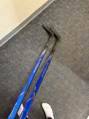 2 pack Blue Custom Intermediate Bauer Vapor Hyperlite 2 Left Hand Hockey Stick P28 65 Flex Pro Stock