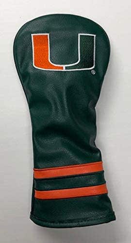 Team Golf Vintage Single Fairway Wood Headcover (Miami Hurrricanes)  NEW