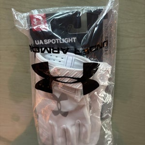 NEW Under Armour Spotlight Football Gloves – Men’s Large (White)