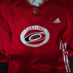 Carolina Hurricanes Pro Stock Red Adidas Practice Jersey #83