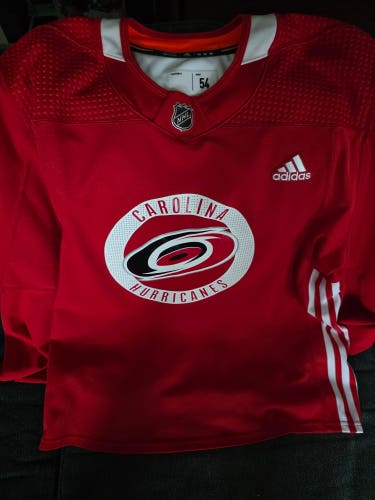 Carolina Hurricanes Pro Stock Red Adidas Practice Jersey #83