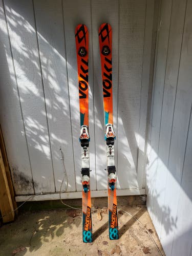 Men's 2016 176 cm Volkl Racing Racetiger Speedwall UVO GS Skis With Bindings (Used)