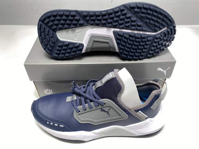 Puma GS.One Golf Shoes Navy Blue Gray White Men's SZ 9 (195405 03)