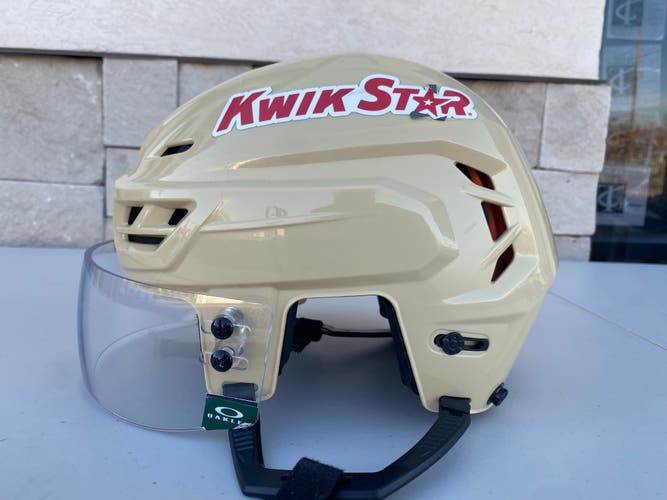 CCM Tacks 710 Pro Stock Hockey Helmet Wheat Beige Medium Visor Combo 6641