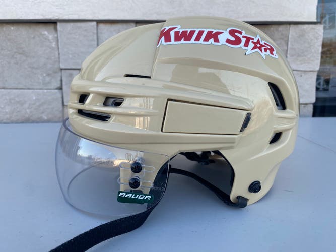 CCM Tacks 910 Pro Stock Hockey Helmet Wheat Beige Medium Visor Combo 6867
