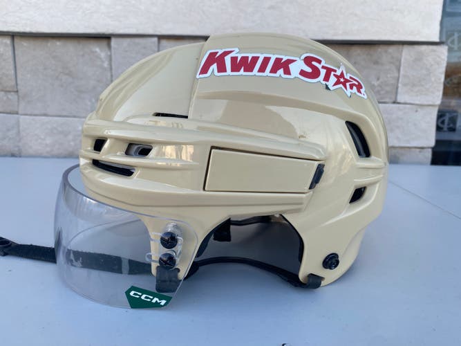 CCM Tacks 910 Pro Stock Hockey Helmet Wheat Beige Medium Visor Combo 6975
