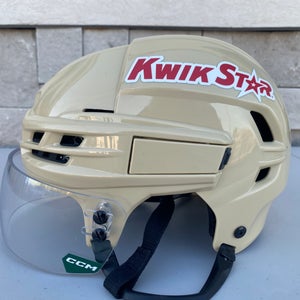 CCM SUPER TACKS X Pro Stock Hockey Helmet Wheat Beige Medium Visor Combo 6183