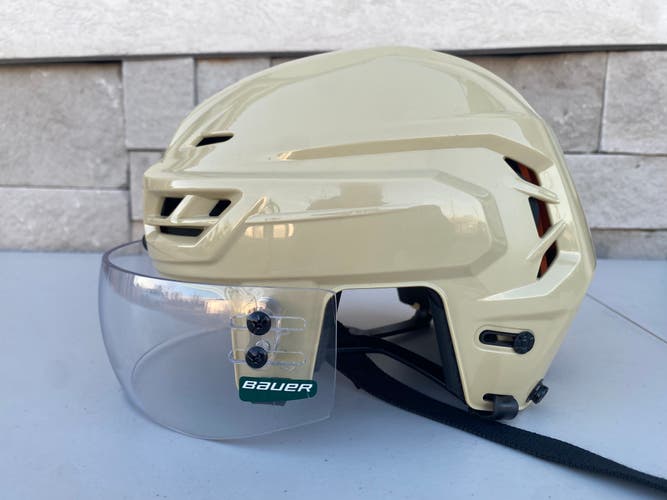 CCM Tacks 710 Pro Stock Hockey Helmet Wheat Beige Small Visor Combo 7329