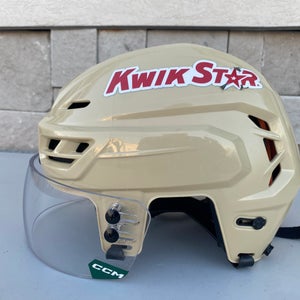 CCM Tacks 710 Pro Stock Hockey Helmet Wheat Beige Medium Visor Combo 7945