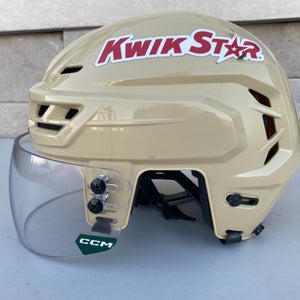CCM Tacks 710 Pro Stock Hockey Helmet Wheat Beige Medium Visor Combo 7756