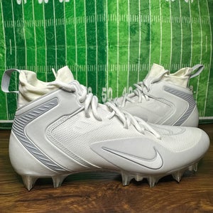 Size 9.5 Nike Alpha Huarache 8 Elite Lacrosse Cleats White/Grey CW4440-110 NEW!