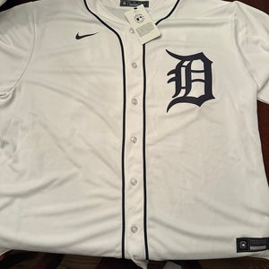 White XXL Nike Skubal Baseball Jersey (New)