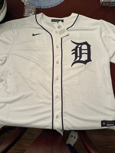 White XXL Nike Skubal Baseball Jersey (New)