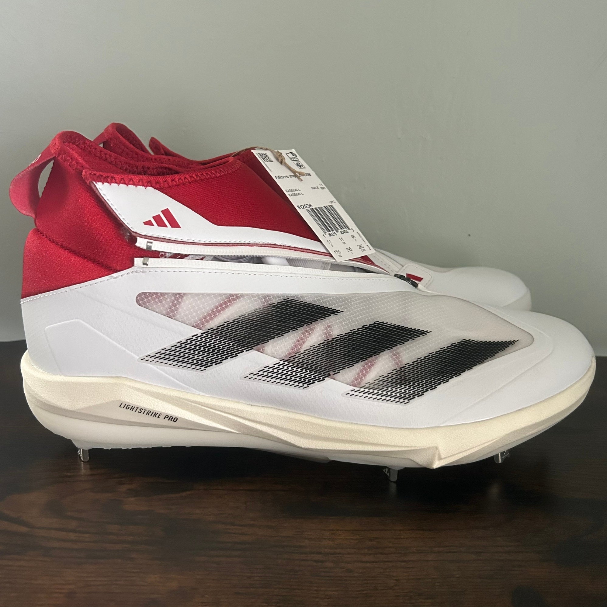 Adidas Adizero Impact+ BSB Zip Up Baseball Cleats White/Red IH2536 Men’s Size 14 adidas Men main image 2