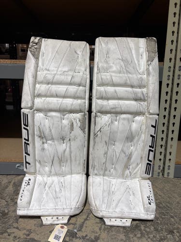 White 30+2" Intermediate True Catalyst 7X3 Goalie Leg Pads (Used)
