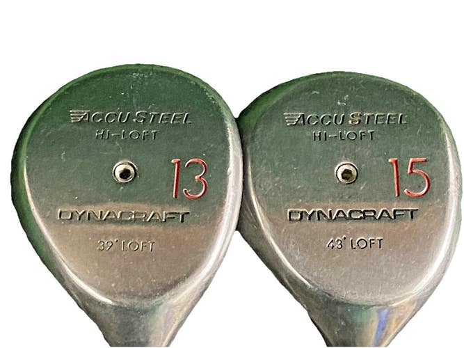 Dynacraft High Loft Accu Steel Fairway Wood Set 13w 39* 15w 43* RH Regular Steel