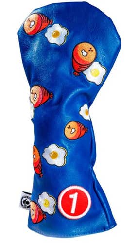 Pins & Aces Ham & Eggs Driver Headcover (Blue) Golf 2025 NEW