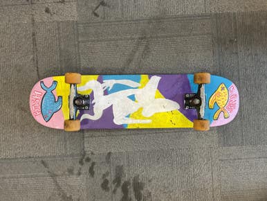 Used FISH BONES Complete Skateboard Black 7 1/2" 11614-S000227065