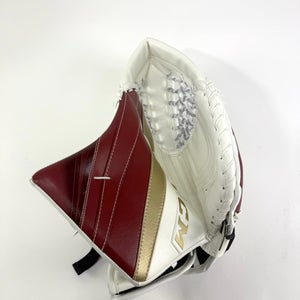 New Regular White and Maroon CCM EFlex 5 Goalie Glove | Denver | 590 Break