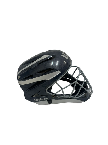 Used Wilson PRO STOCK Catchers Helmet w/Mask Navy Blue LG 11692-S000144693