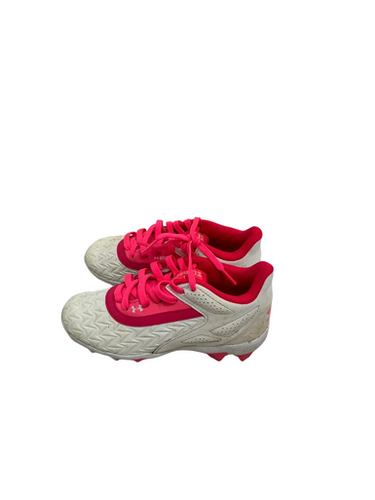 Used Under Armour LEADOFF LOW BB/SB Cleats Pink And White Youth 13.0 11692-S000144724
