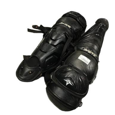 Used All-Star LG40WPRO Catchers Leg Guards Black Adult 11730-S000068555