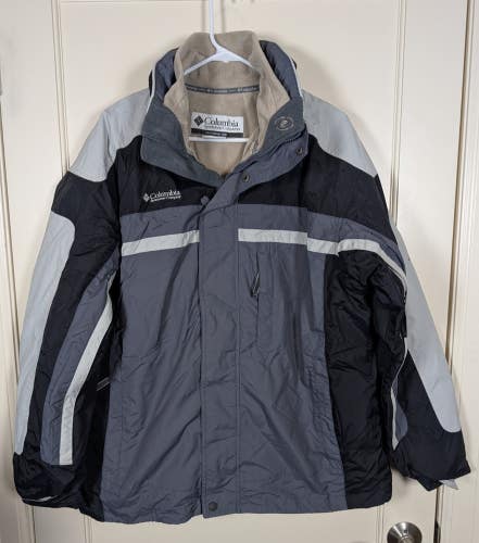 Columbia Interchange 3-in-1 Waterproof Winter Jacket Coat Men's Size: L Gray