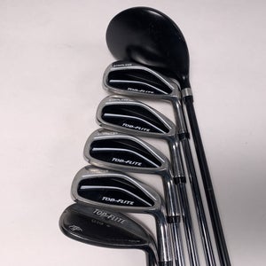 Top Flite Stainless Club Set 3W 6 7 8 PW SW Regular Graphite & Steel Mens RH