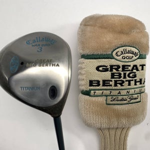 Callaway Original Great Big Bertha 3 Fairway 15* Gems Ultra Light Ladies RH HC