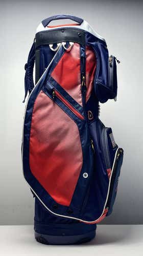 Sun Mountain USA Cart Bag Red/White/Blue 15-Way Divide Single Strap Golf Bag