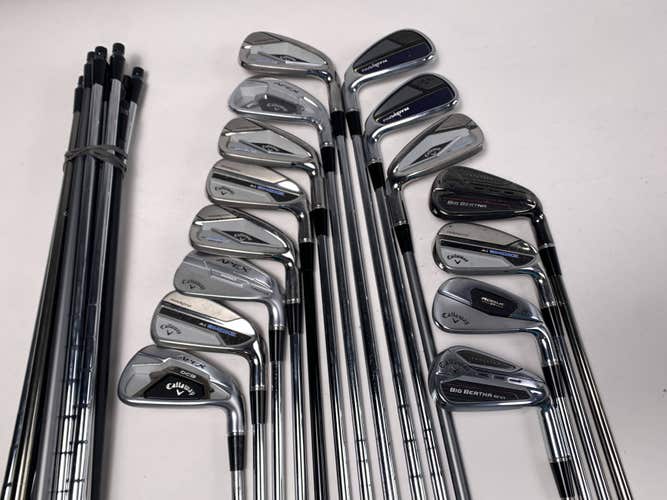 Callaway Fitting Iron Whole Sale Golf Club Lot of 15 - 7 irons + 15 extra shafts