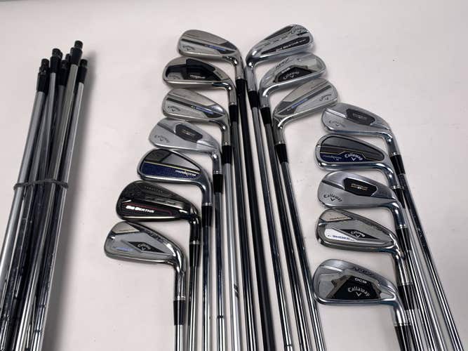 Callaway Fitting Iron Whole Sale Golf Club Lot of 15 - 7 irons + 15 extra shafts