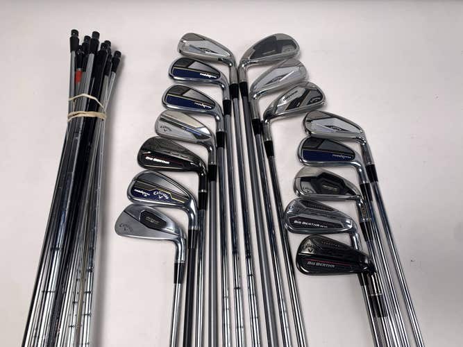 Callaway Fitting Iron Whole Sale Golf Club Lot of 15 - 7 irons + 15 extra shafts