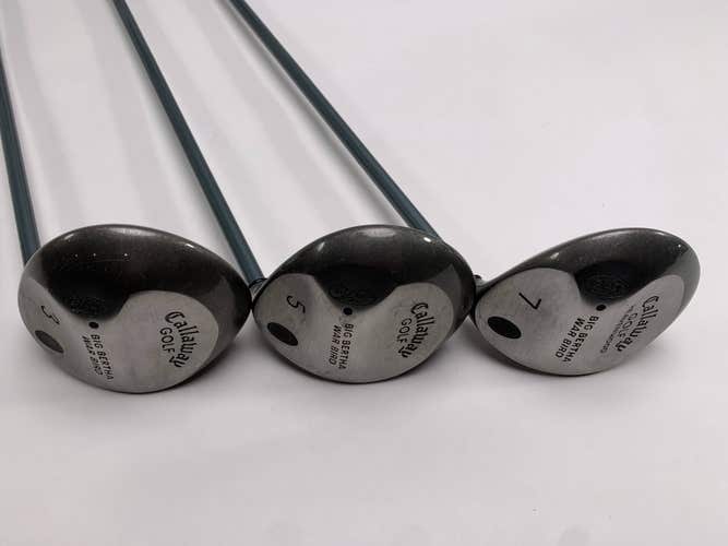 Callaway Big Bertha Warbird Wood Set 3 5 7 | 15* 18* 21* Ladies Gems Ladies RH