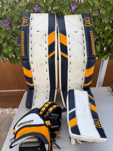 33+1.5" Warrior Ritual G3 Senior Regular Goalie Legs Pads/Blocker + Brian’s Subzero Glove - Full Set