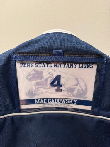 #4 Gadowsky Penn State Hockey Used 4orte NCAA Pro Stock Player Hockey Bag (Blue)