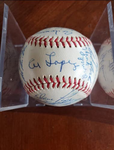 1956-59 Cleveland Indians 30 Autographs Team Baseball Ball Feller Lemon Wynn COA