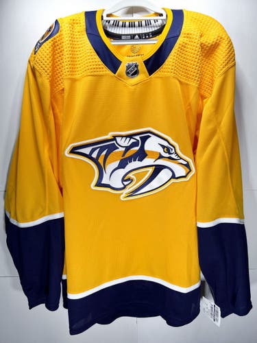 Nashville Predators Home MiC Team Issued Adidas PrimeGreen Jersey Size 58