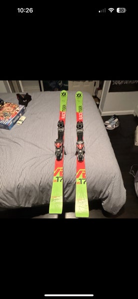 Volkl Racetiger GS 170 cm Racing Skis With Bindings Max Din 10 (Used)
