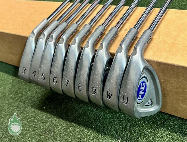 Used Right Handed Ping Red Dot i5 Irons 3-PW/UW Stiff Flex Steel Golf Set