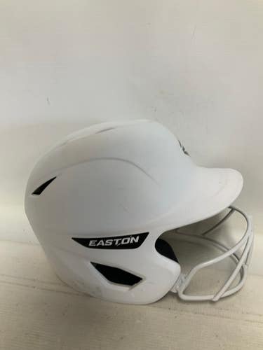 Used Easton WHITE Batting Helmet w/Mask White M/L 11823-S000036386