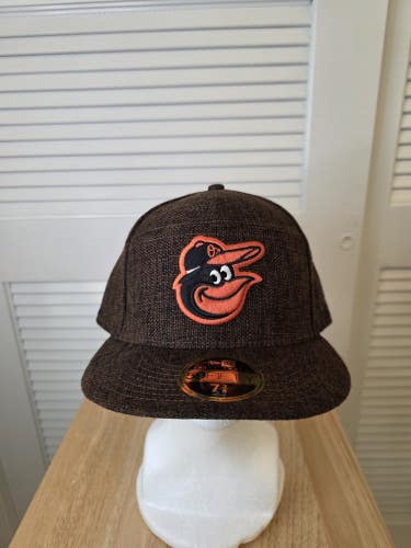 NWT Baltimore Orioles Hemp Split Pannel New Era 59fifty 7 3/8 MLB