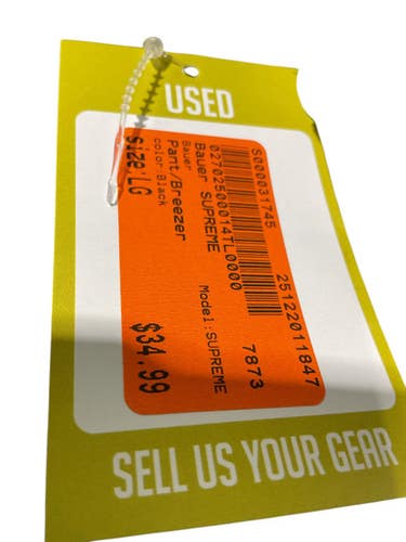 Used Bauer SUPREME Youth Pant Black LG 11847-S000031745