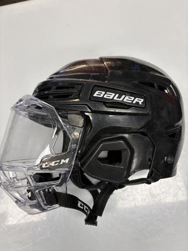 Used Bauer BUBBLE Helmet Full Visor Combo Black SM 11860-S000302199