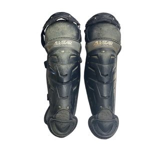 Used All-Star ADULT SHIN GUARDS Catchers Leg Guards Navy Blue Adult 11760-S000085390