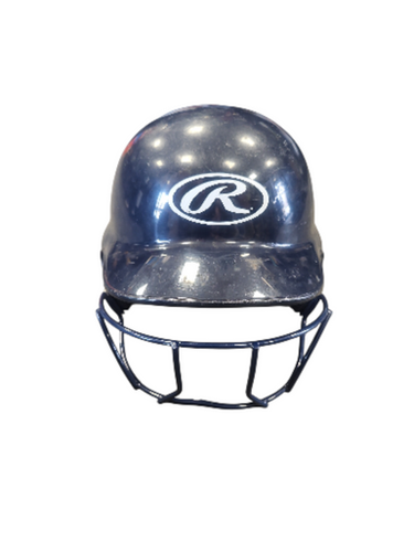 Used Rawlings NAVY Batting Helmet w/Mask Navy Blue SM 11850-S000022516