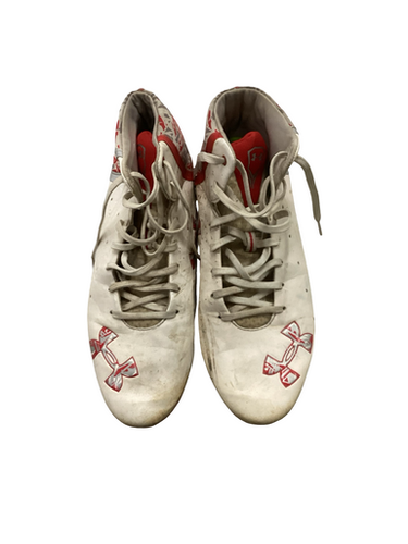 Used Under Armour Adult FB Cleats White Senior 10 11613-S000173701