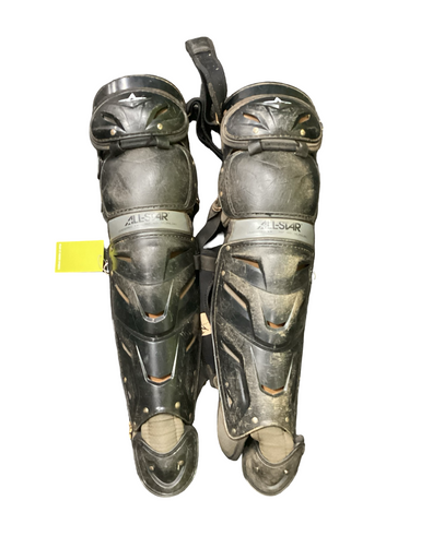 Used All-Star LG40WPRO Catchers Leg Guards Black Adult 11613-S000173652