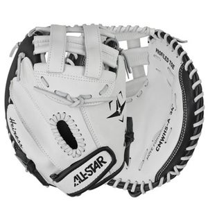 New HEIRESS SERIES FASTPITCH CATCHERS MITT RHT 32.5IN 11834-ASTCMW-H-Y-RHT-WHB
